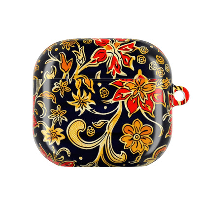 Floral Baroque AirPod Case — Black & Gold Red Flower Protective Cover - DIGITAL X
