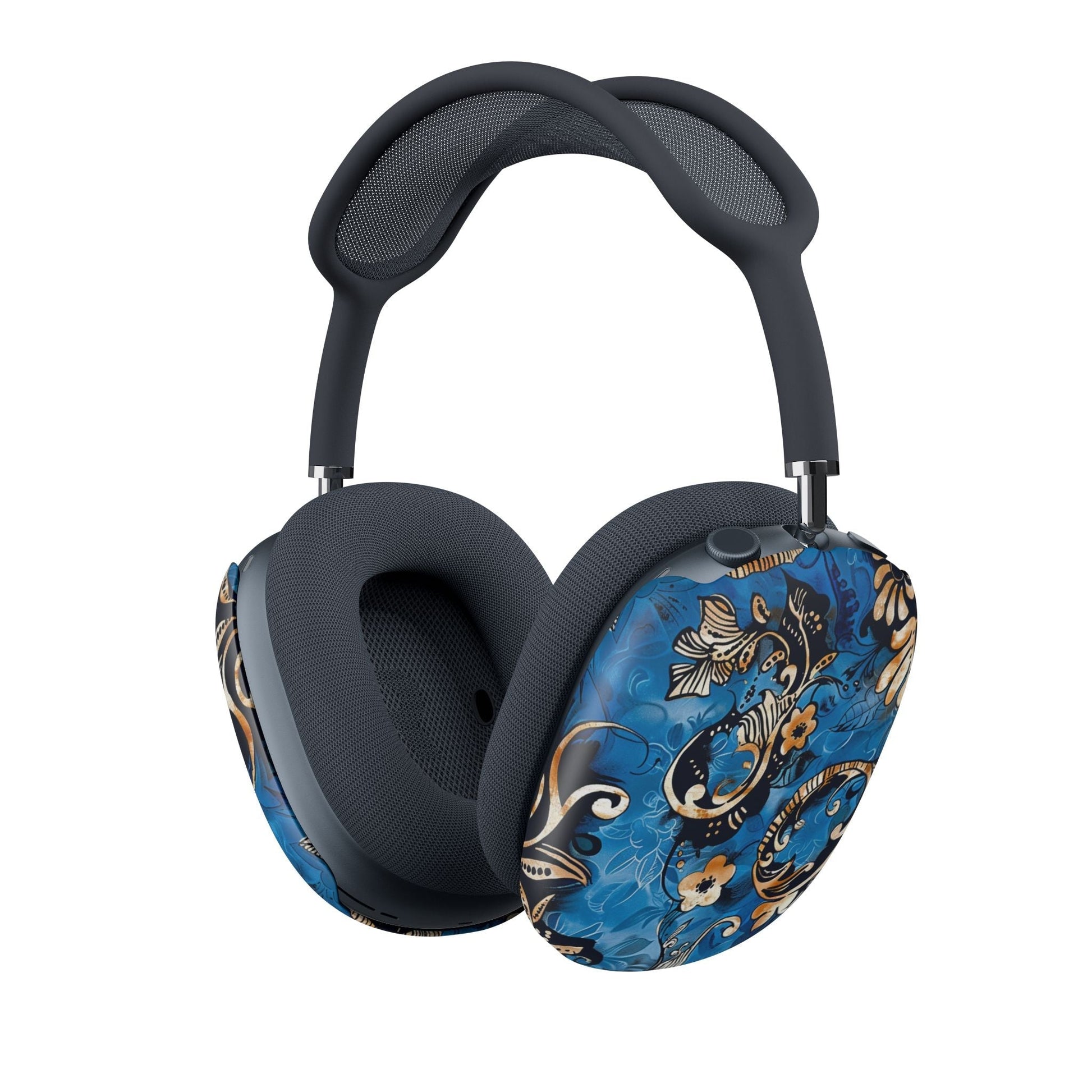 Floral Baroque AirPod Max Case – Blue Decorative Headphone Covers - DIGITAL X