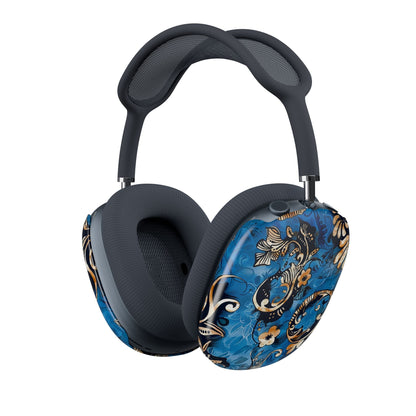 Floral Baroque AirPod Max Case – Blue Decorative Headphone Covers - DIGITAL X