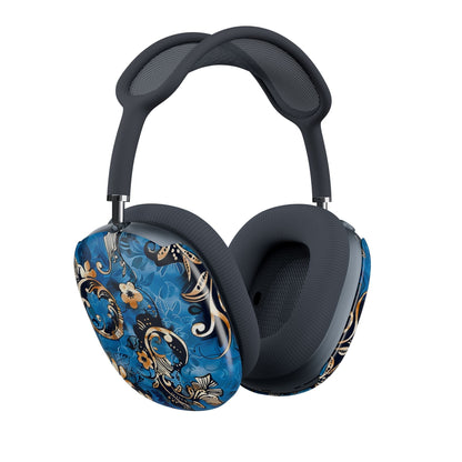 Floral Baroque AirPod Max Case – Blue Decorative Headphone Covers - DIGITAL X