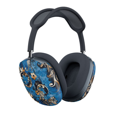 Floral Baroque AirPod Max Case – Blue Decorative Headphone Covers - DIGITAL X