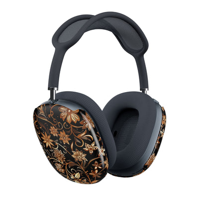 Floral Baroque AirPod Max Case — Vintage Gold Black Earcup Skins - DIGITAL X