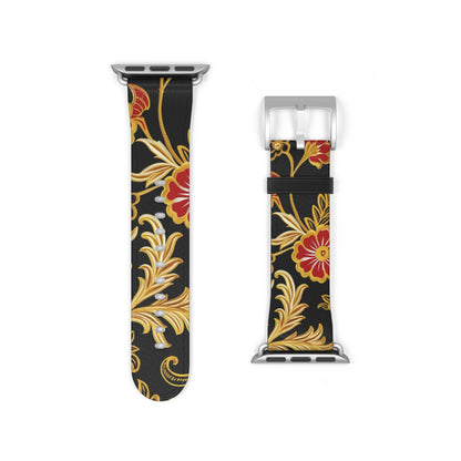 Floral Baroque Watch Band — Black & Gold Vintage Scroll Apple Watch Strap - DIGITAL X