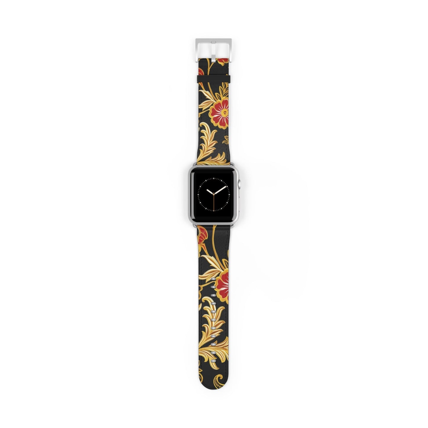 Floral Baroque Watch Band — Black & Gold Vintage Scroll Apple Watch Strap - DIGITAL X