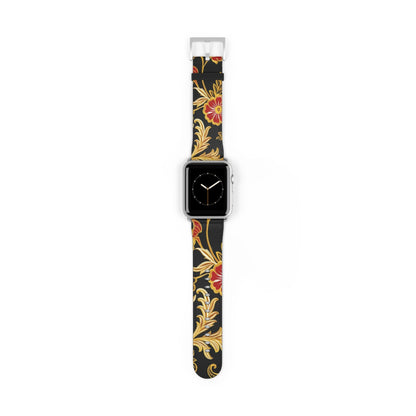Floral Baroque Watch Band — Black & Gold Vintage Scroll Apple Watch Strap - DIGITAL X