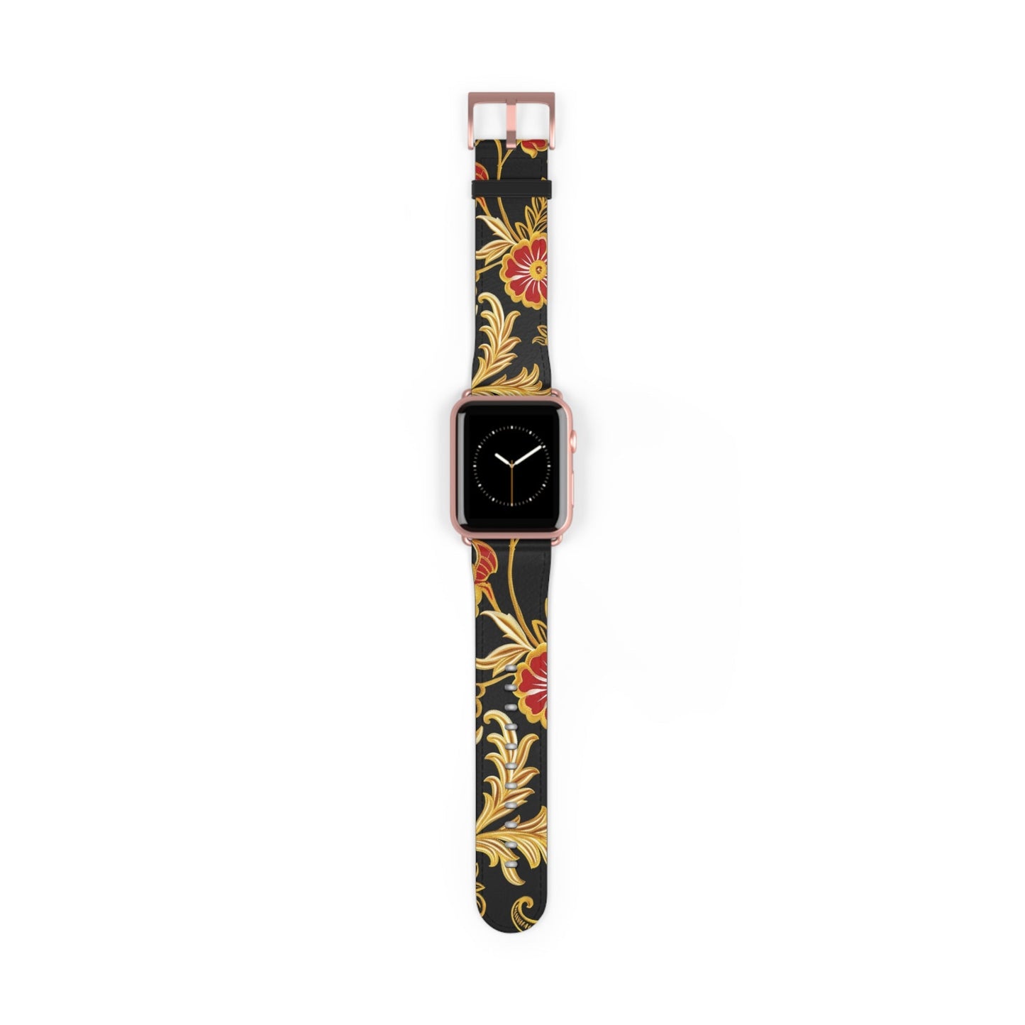 Floral Baroque Watch Band — Black & Gold Vintage Scroll Apple Watch Strap - DIGITAL X
