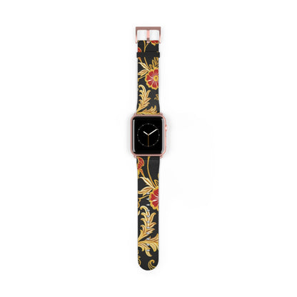 Floral Baroque Watch Band — Black & Gold Vintage Scroll Apple Watch Strap - DIGITAL X