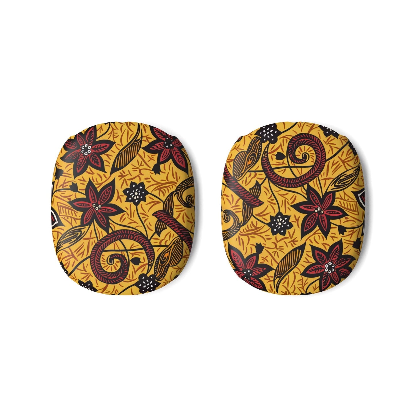 Floral Batik AirPod Max Cases — Yellow Red Floral Ear Cup Covers - DIGITAL X