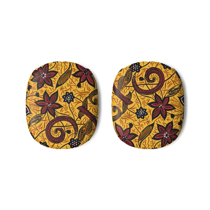 Floral Batik AirPod Max Cases — Yellow Red Floral Ear Cup Covers - DIGITAL X