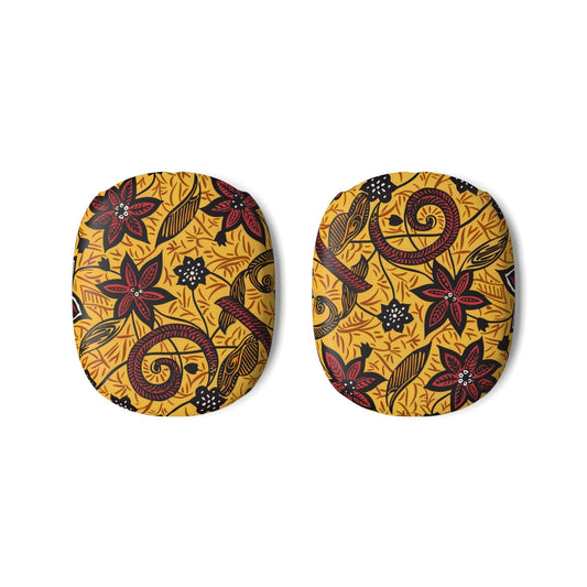 Floral Batik AirPod Max Cases — Yellow Red Floral Ear Cup Covers - DIGITAL X