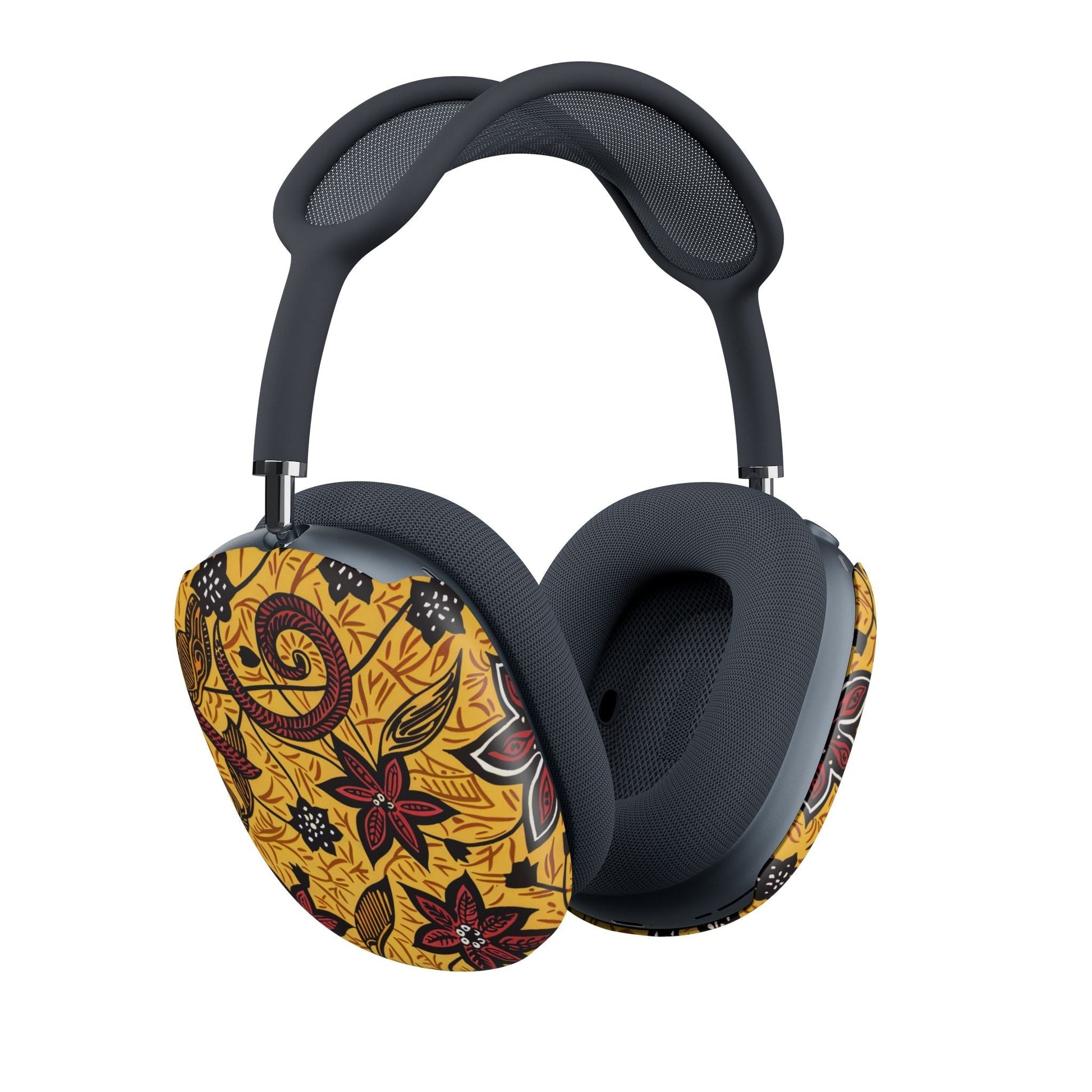 Floral Batik AirPod Max Cases — Yellow Red Floral Ear Cup Covers - DIGITAL X