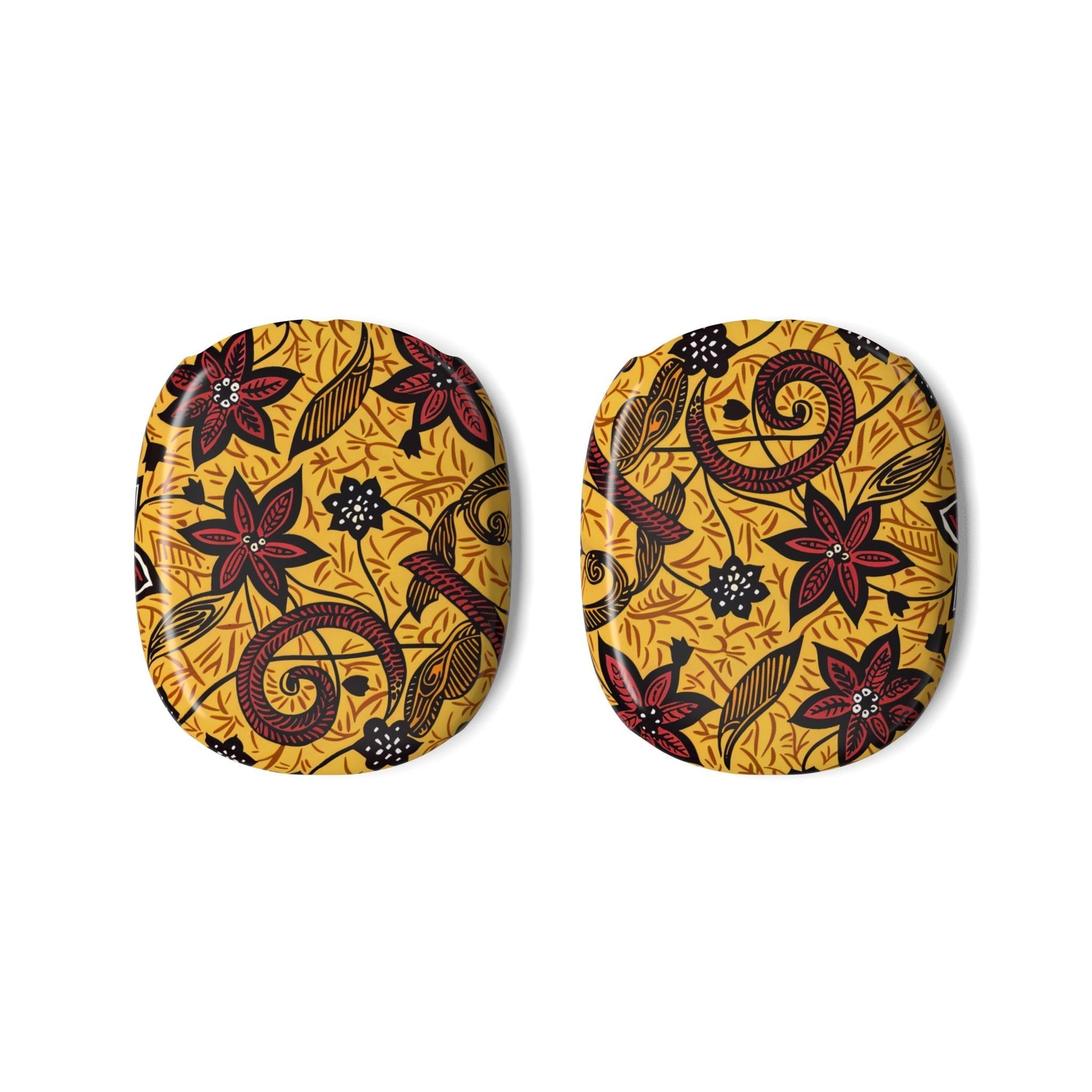 Floral Batik AirPod Max Cases — Yellow Red Floral Ear Cup Covers - DIGITAL X