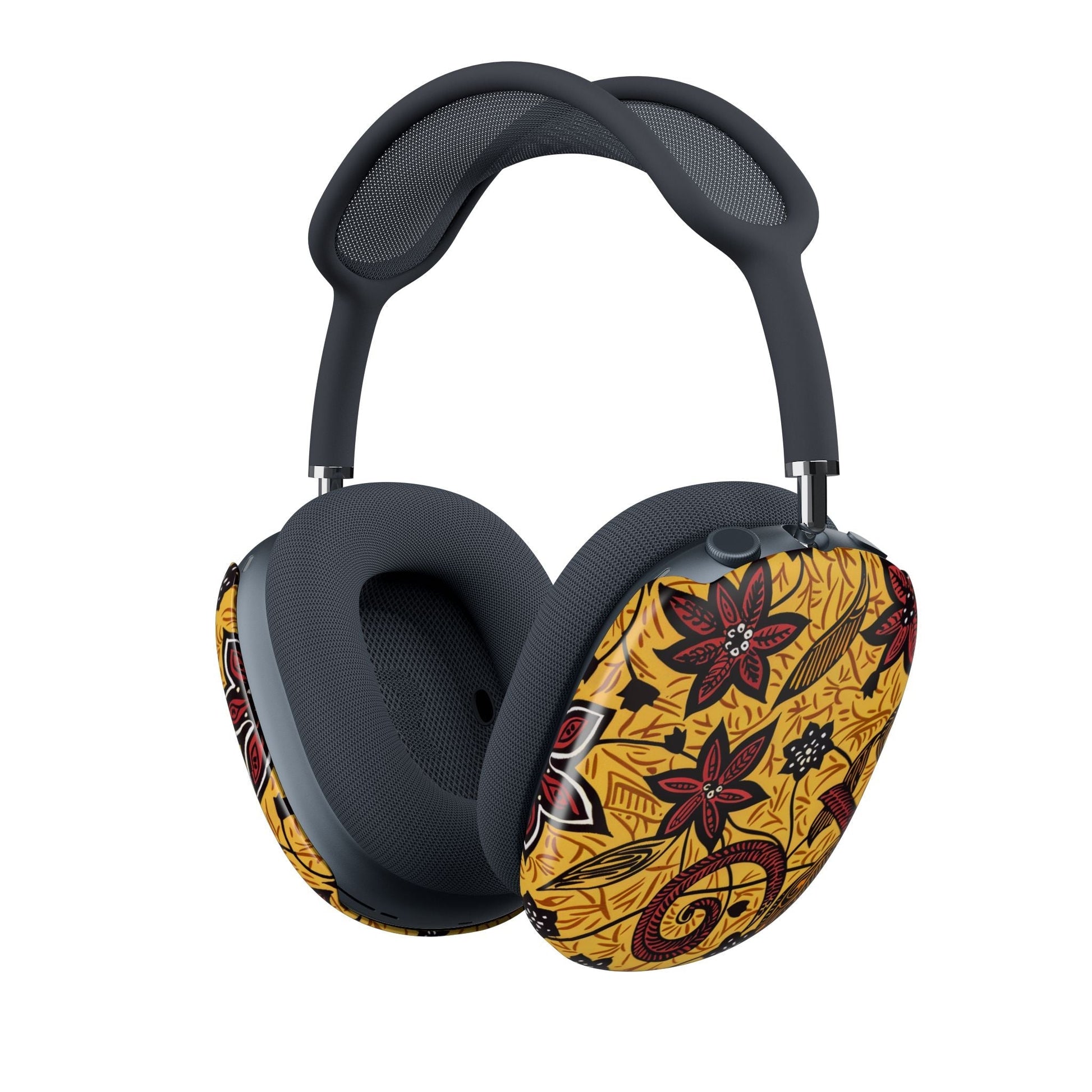 Floral Batik AirPod Max Cases — Yellow Red Floral Ear Cup Covers - DIGITAL X