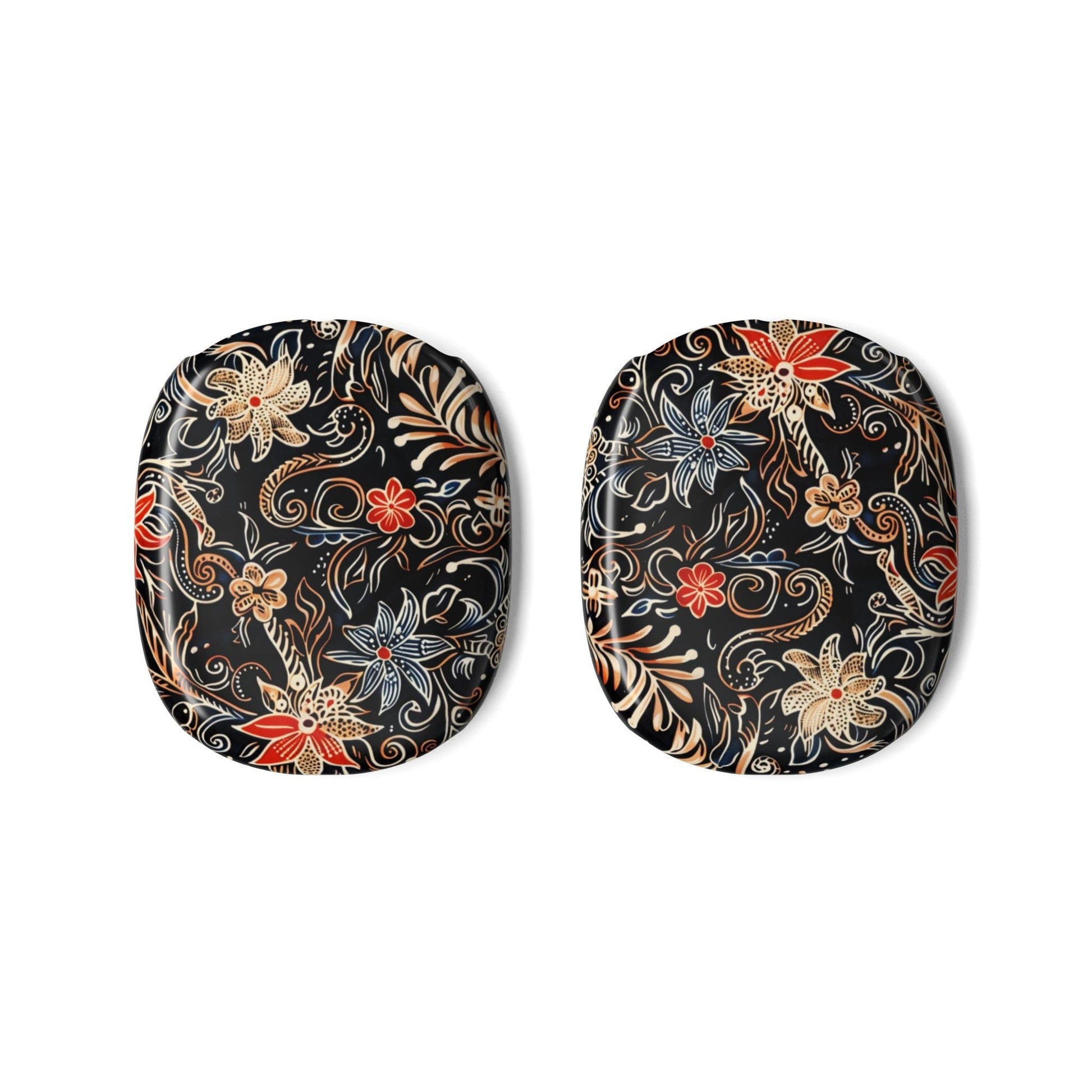 Floral Batik AirPods Max Case – Vintage Black & Red Pattern - DIGITAL X