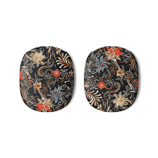 Floral Batik AirPods Max Case – Vintage Black & Red Pattern - DIGITAL X