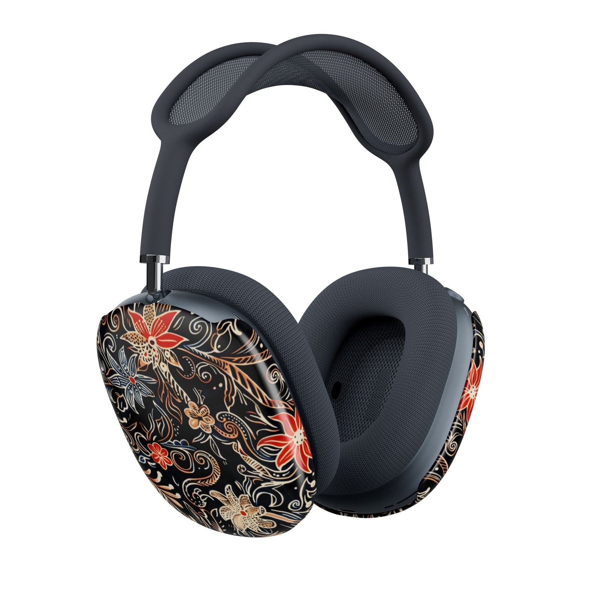 Floral Batik AirPods Max Case – Vintage Black & Red Pattern - DIGITAL X