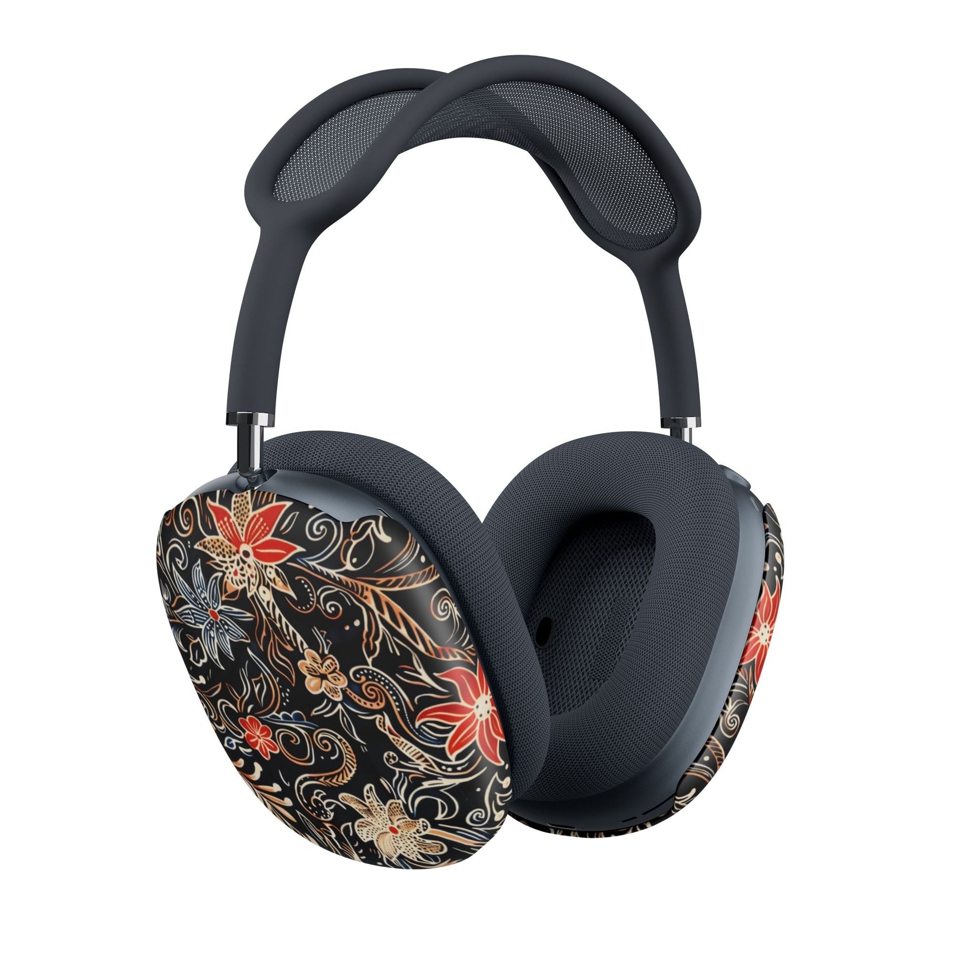 Floral Batik AirPods Max Case – Vintage Black & Red Pattern - DIGITAL X