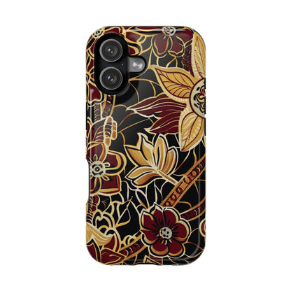 Floral Batik Magnetic Impact - Resistant Phone Case - DIGITAL X
