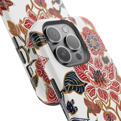 Floral Batik Magnetic Impact - Resistant Phone Case - DIGITAL X