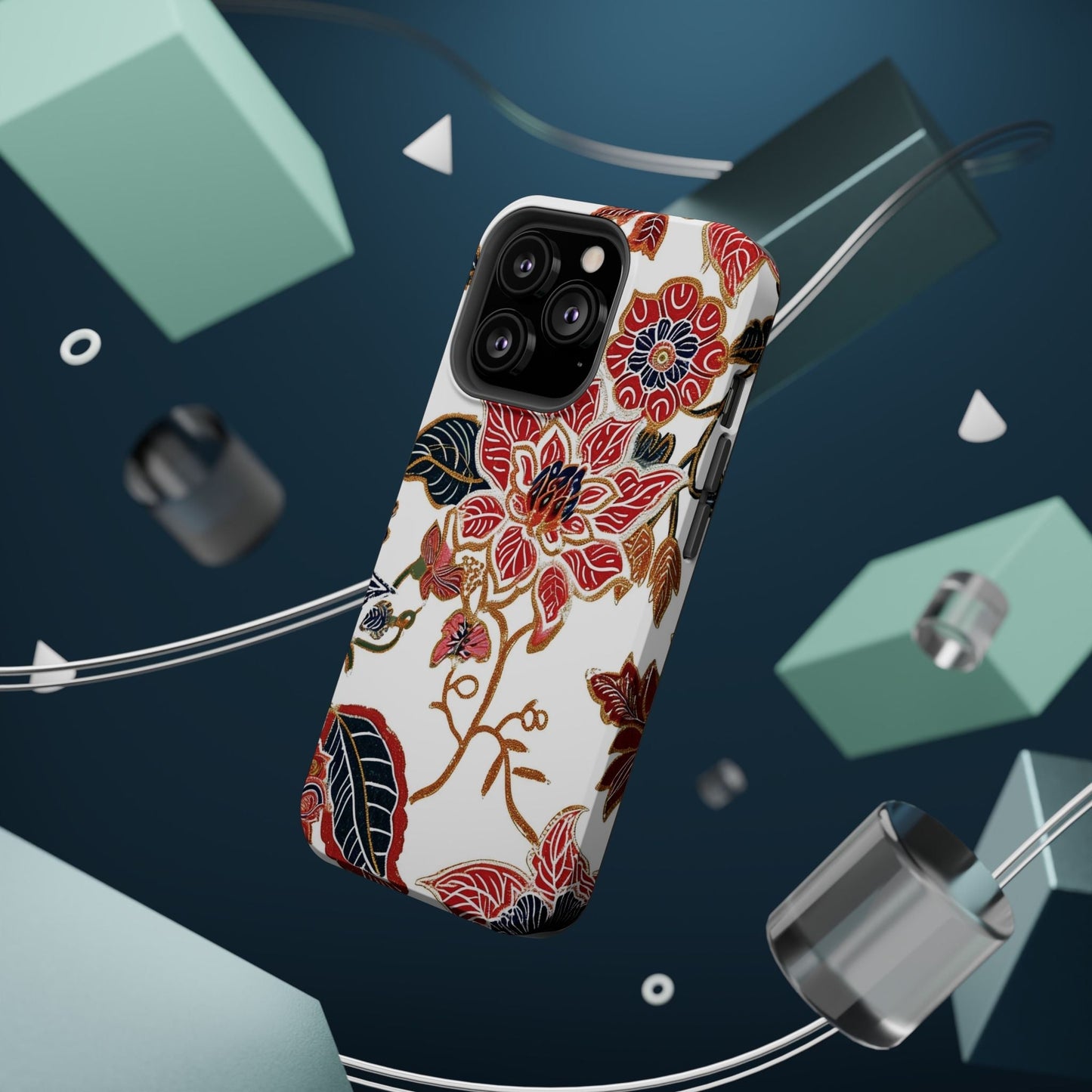 Floral Batik Magnetic Impact - Resistant Phone Case - DIGITAL X
