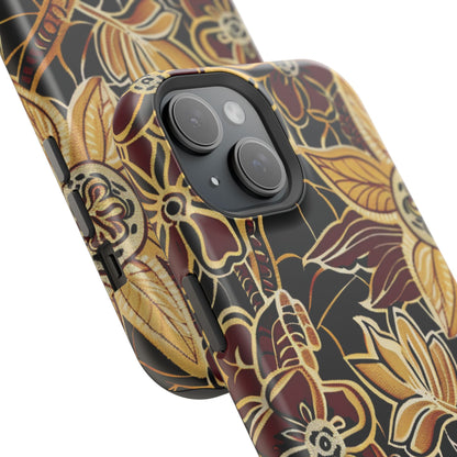 Floral Batik Magnetic Impact - Resistant Phone Case - DIGITAL X