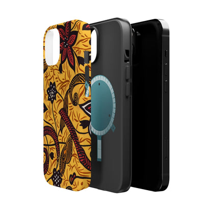 Floral Batik Magnetic Phone Case — Impact - Resistant iPhone Cover - DIGITAL X