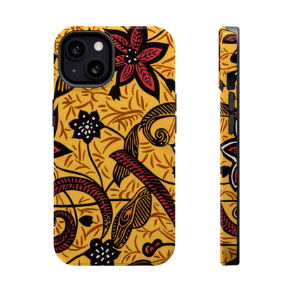 Floral Batik Magnetic Phone Case — Impact - Resistant iPhone Cover - DIGITAL X