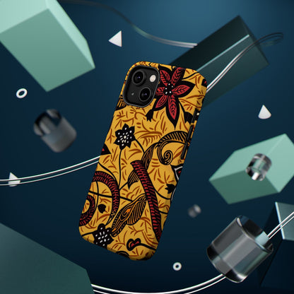 Floral Batik Magnetic Phone Case — Impact - Resistant iPhone Cover - DIGITAL X