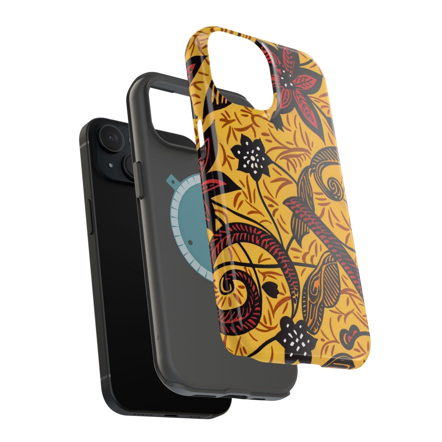 Floral Batik Magnetic Phone Case — Impact - Resistant iPhone Cover - DIGITAL X