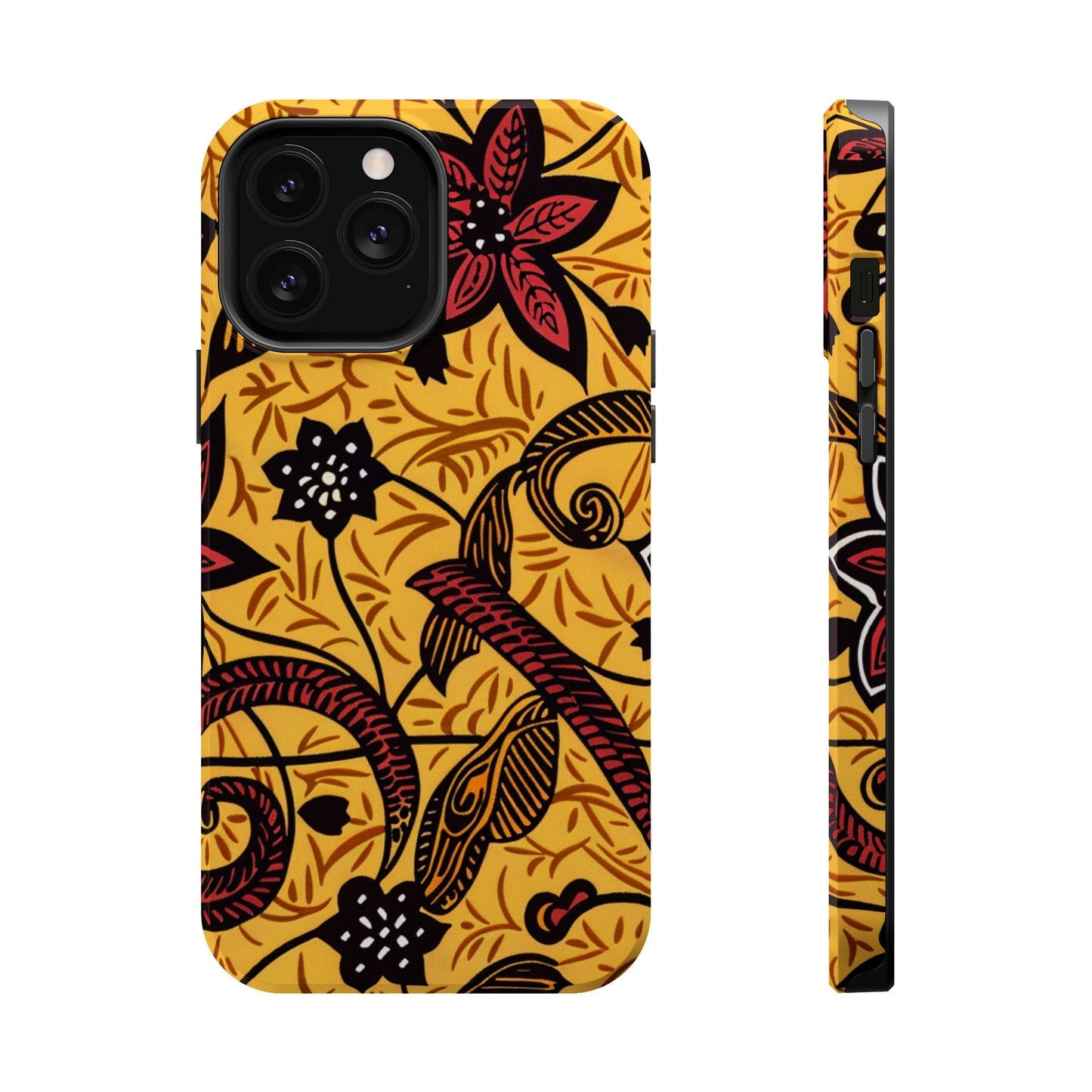 Floral Batik Magnetic Phone Case — Impact - Resistant iPhone Cover - DIGITAL X