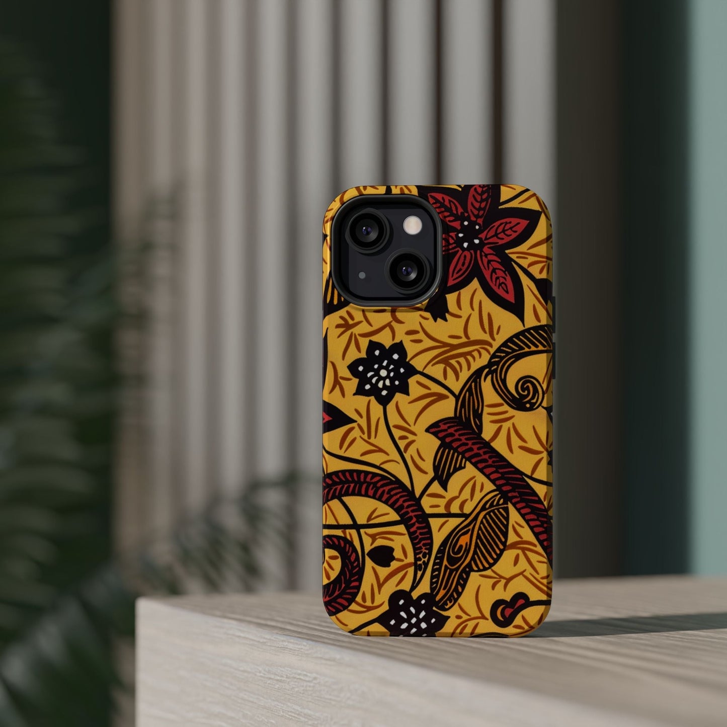 Floral Batik Magnetic Phone Case — Impact - Resistant iPhone Cover - DIGITAL X