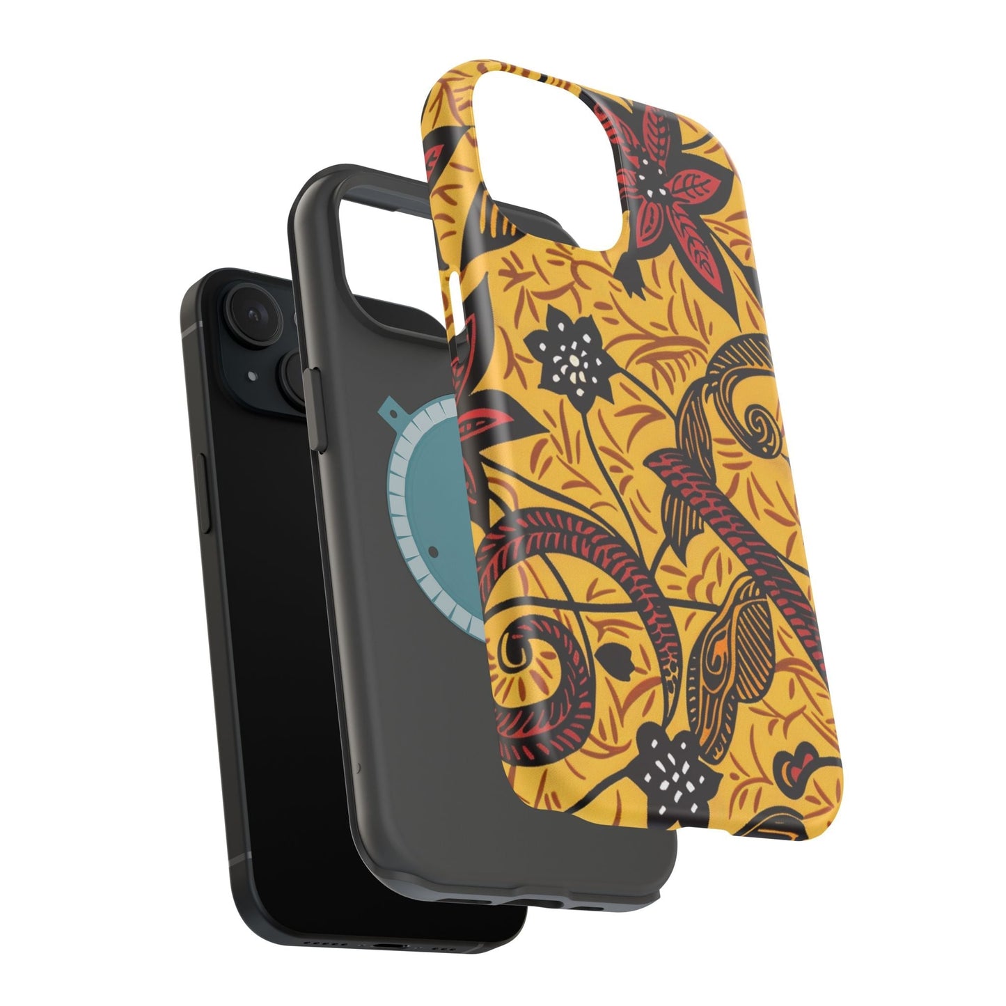 Floral Batik Magnetic Phone Case — Impact - Resistant iPhone Cover - DIGITAL X