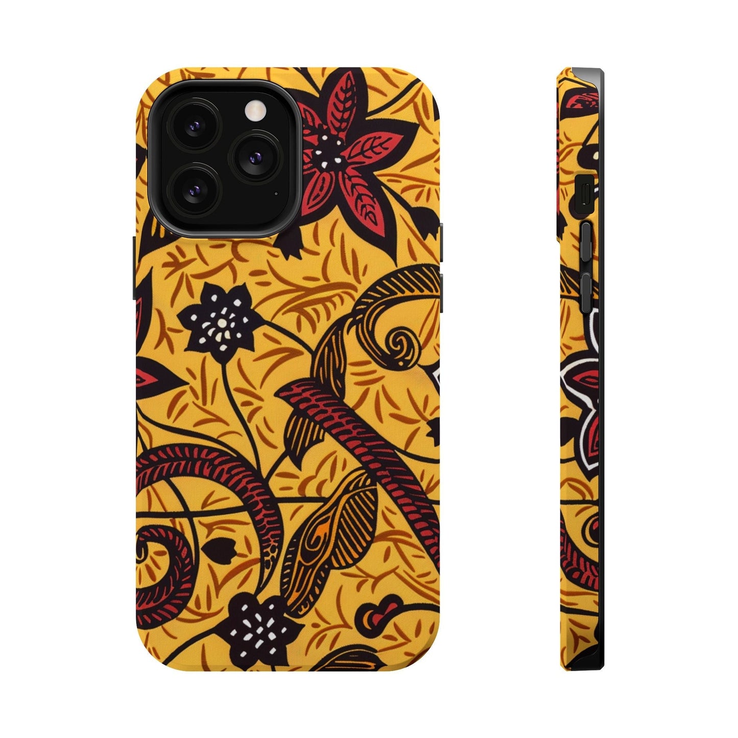 Floral Batik Magnetic Phone Case — Impact - Resistant iPhone Cover - DIGITAL X