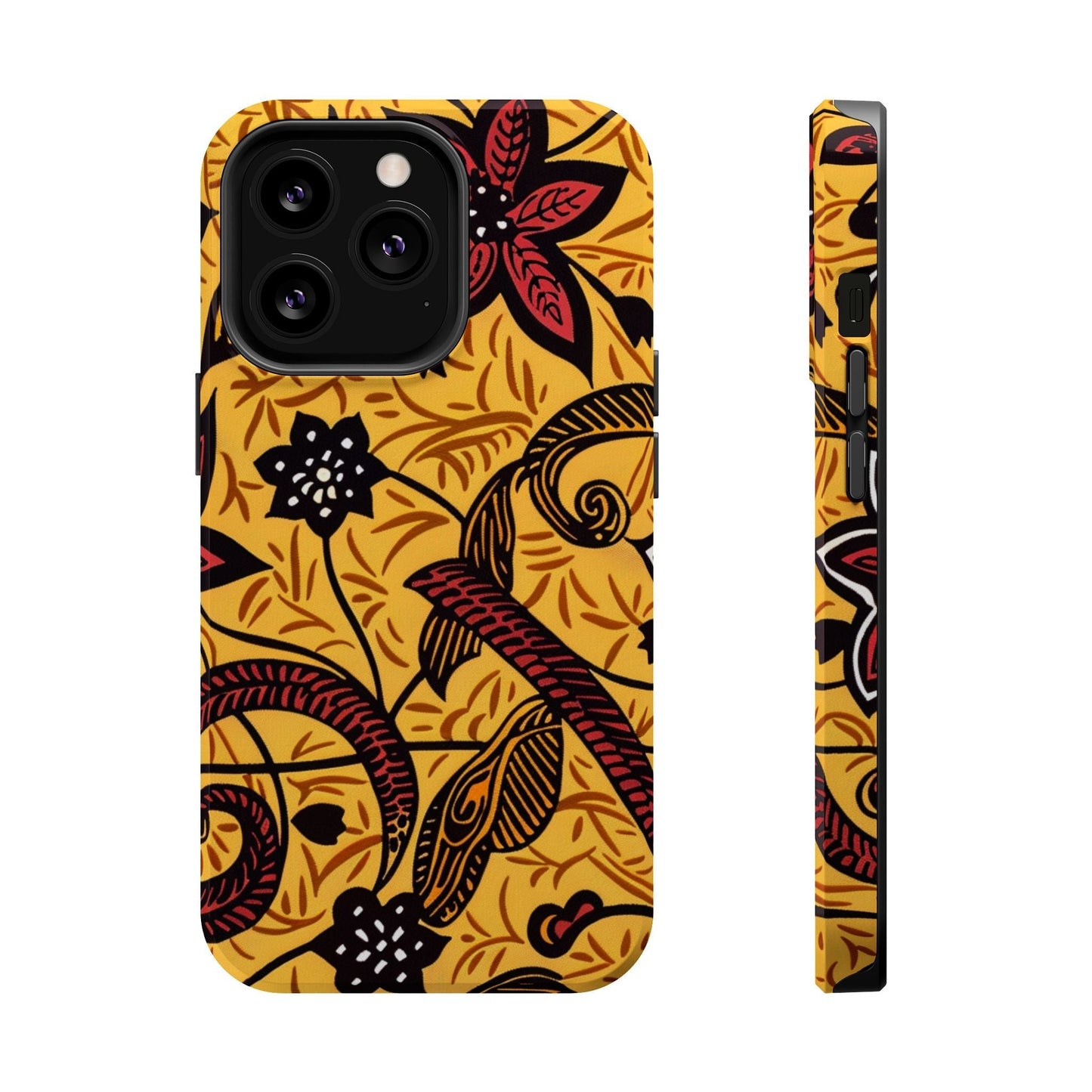 Floral Batik Magnetic Phone Case — Impact - Resistant iPhone Cover - DIGITAL X