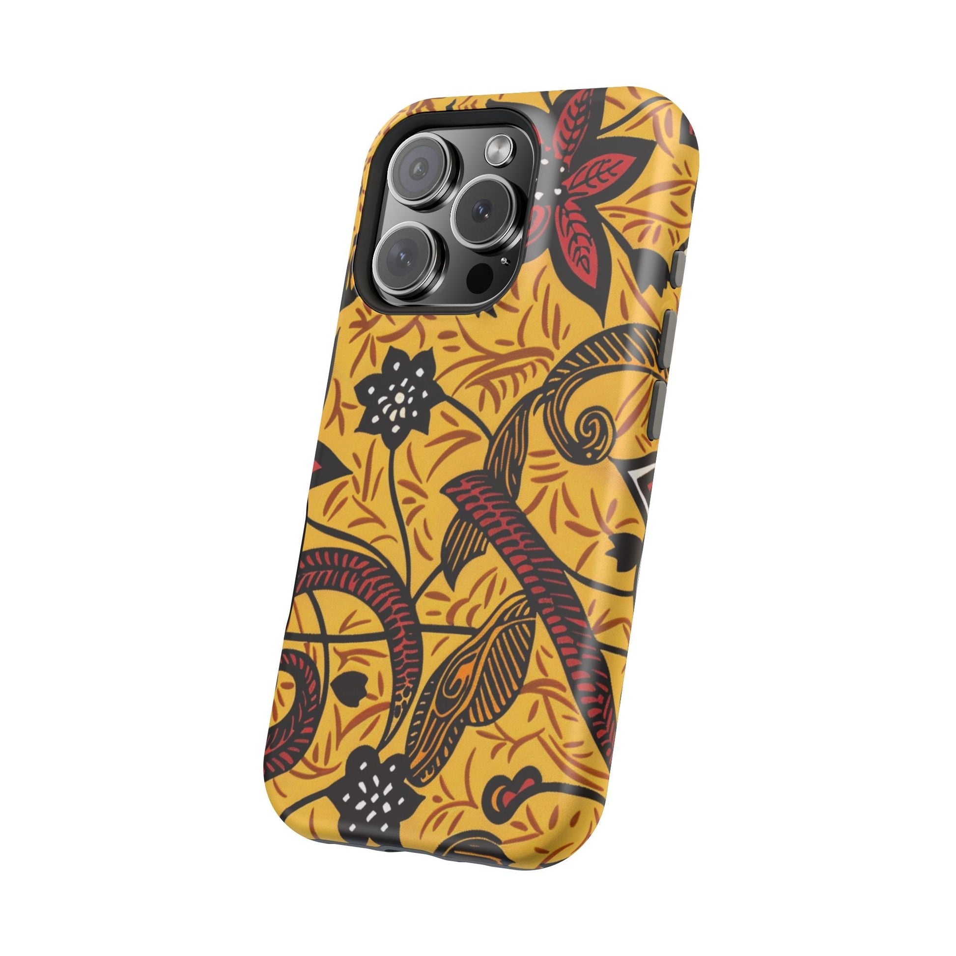 Floral Batik Magnetic Phone Case — Impact - Resistant iPhone Cover - DIGITAL X