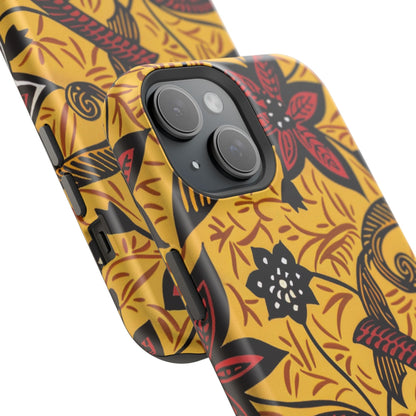 Floral Batik Magnetic Phone Case — Impact - Resistant iPhone Cover - DIGITAL X
