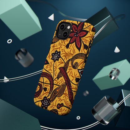 Floral Batik Magnetic Phone Case — Impact - Resistant iPhone Cover - DIGITAL X
