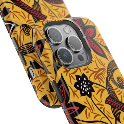 Floral Batik Magnetic Phone Case — Impact - Resistant iPhone Cover - DIGITAL X