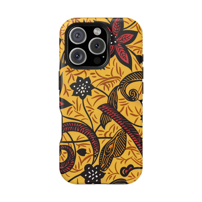 Floral Batik Magnetic Phone Case — Impact - Resistant iPhone Cover - DIGITAL X