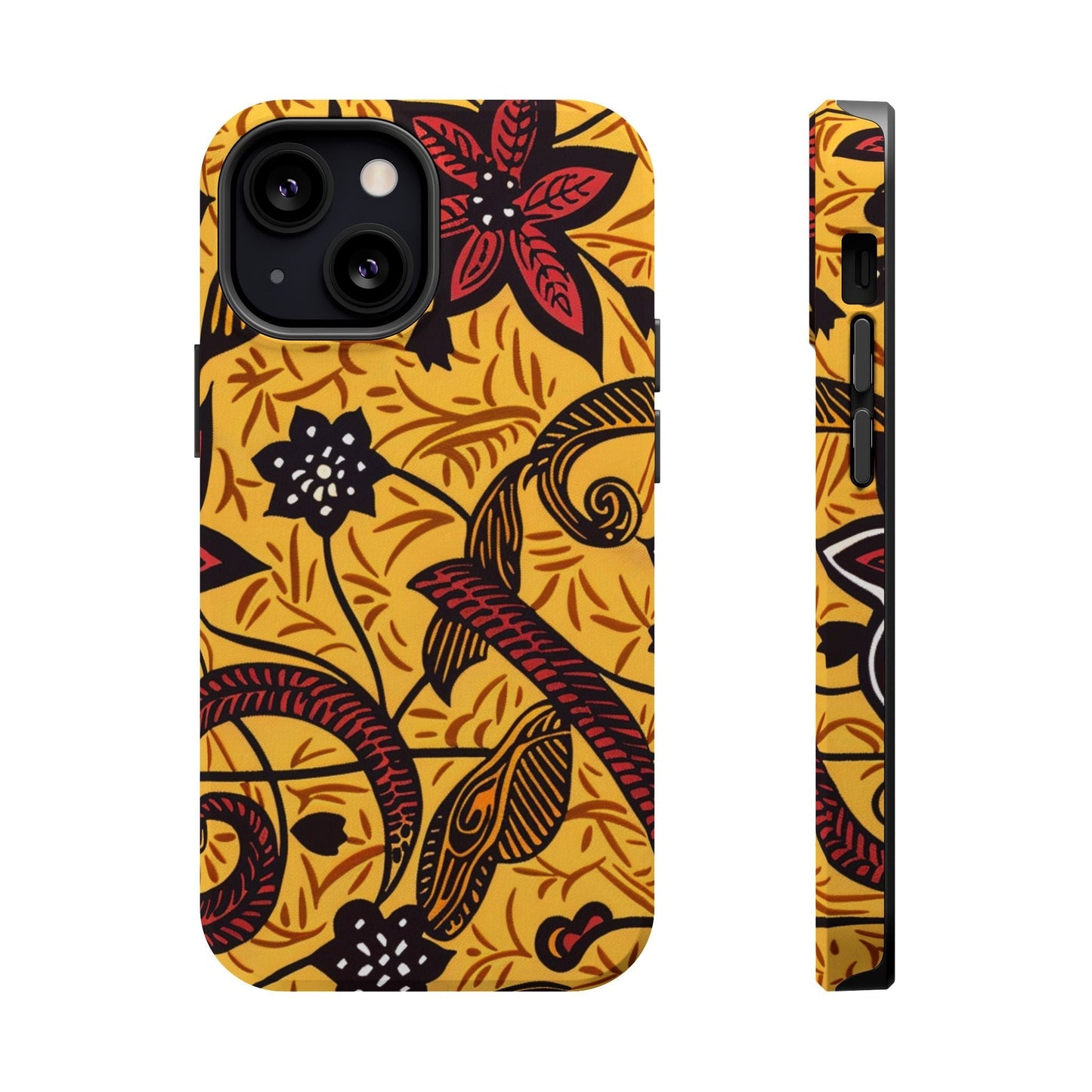 Floral Batik Magnetic Phone Case — Impact - Resistant iPhone Cover - DIGITAL X
