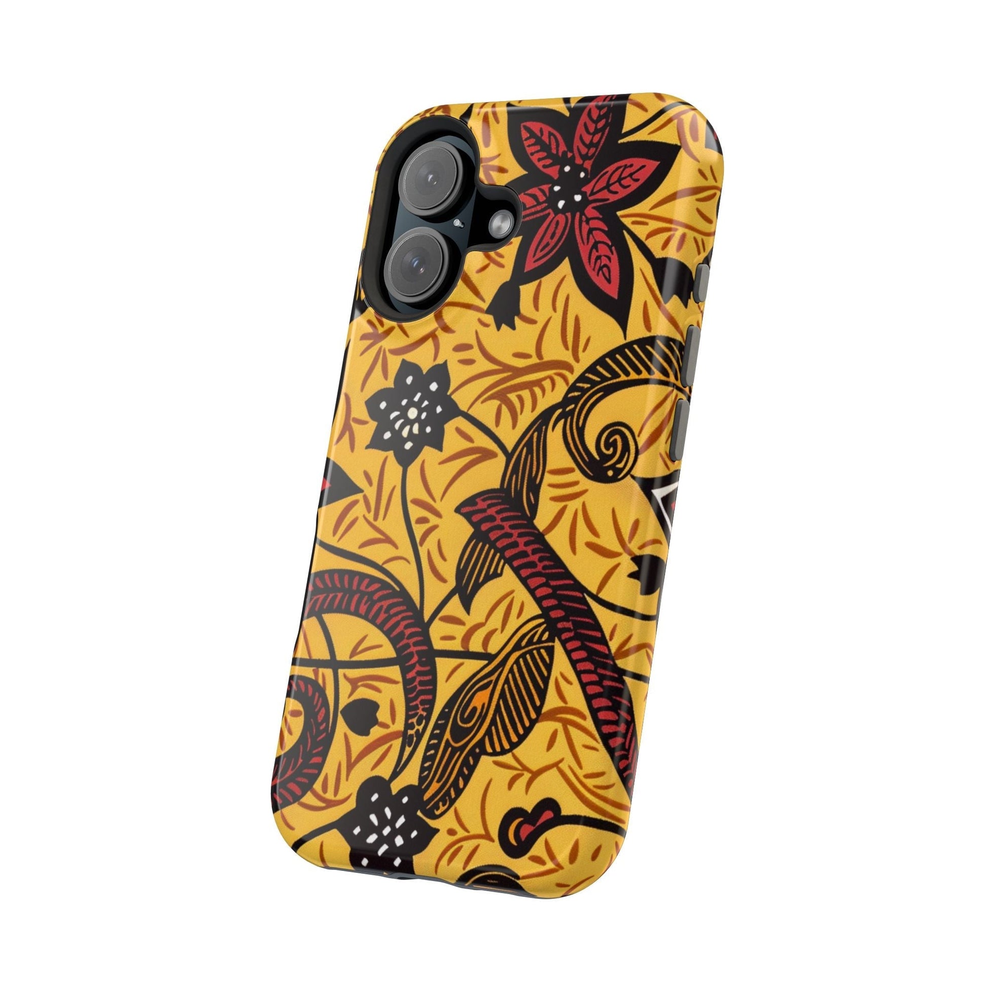 Floral Batik Magnetic Phone Case — Impact - Resistant iPhone Cover - DIGITAL X