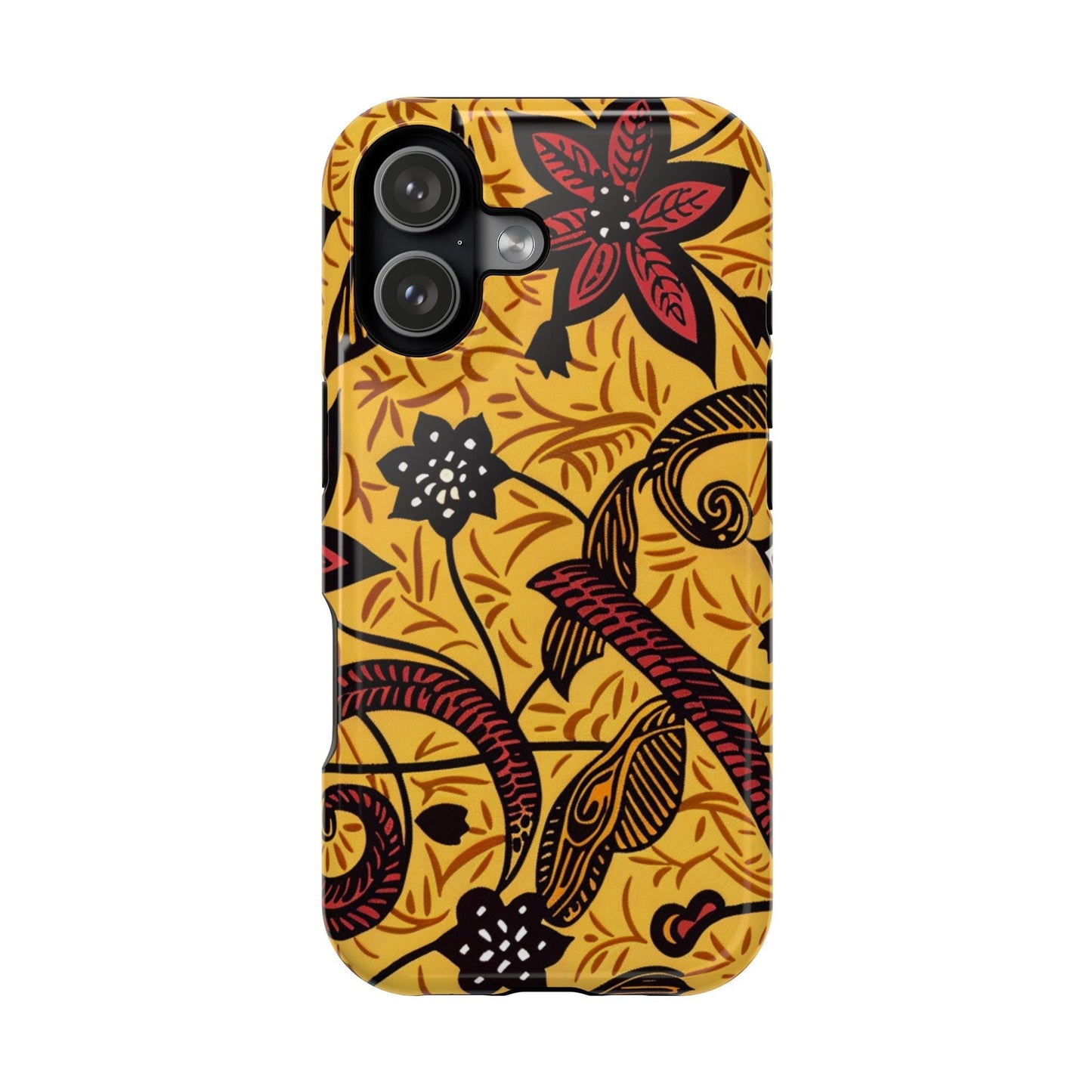 Floral Batik Magnetic Phone Case — Impact - Resistant iPhone Cover - DIGITAL X