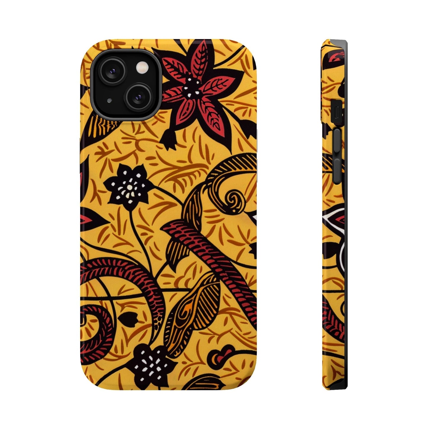 Floral Batik Magnetic Phone Case — Impact - Resistant iPhone Cover - DIGITAL X