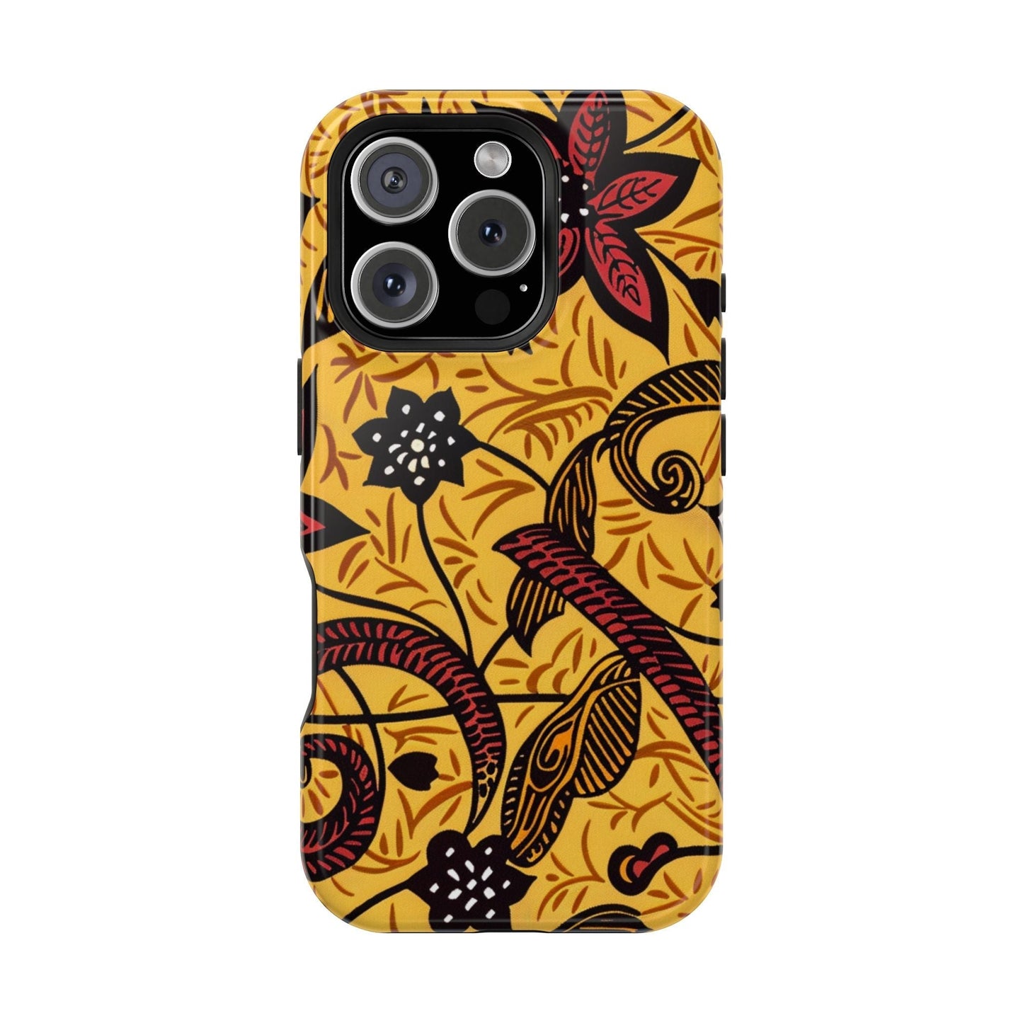 Floral Batik Magnetic Phone Case — Impact - Resistant iPhone Cover - DIGITAL X