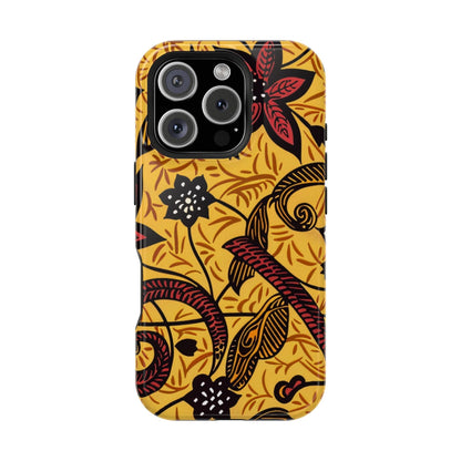 Floral Batik Magnetic Phone Case — Impact - Resistant iPhone Cover - DIGITAL X