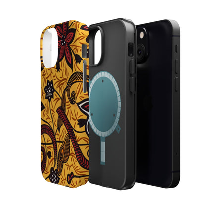 Floral Batik Magnetic Phone Case — Impact - Resistant iPhone Cover - DIGITAL X