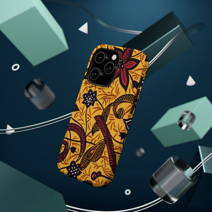 Floral Batik Magnetic Phone Case — Impact - Resistant iPhone Cover - DIGITAL X