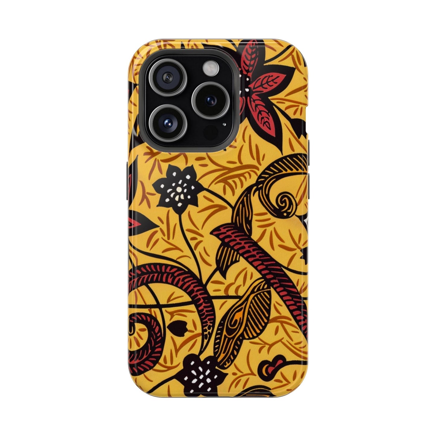 Floral Batik Magnetic Phone Case — Impact - Resistant iPhone Cover - DIGITAL X