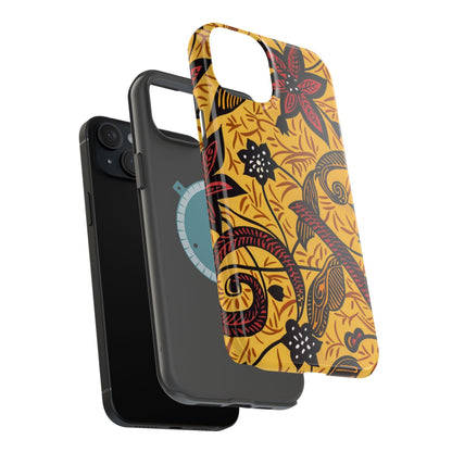 Floral Batik Magnetic Phone Case — Impact - Resistant iPhone Cover - DIGITAL X