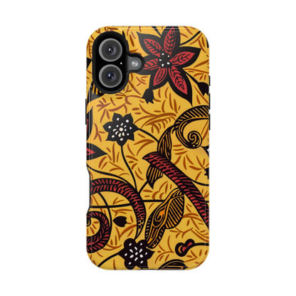 Floral Batik Magnetic Phone Case — Impact - Resistant iPhone Cover - DIGITAL X